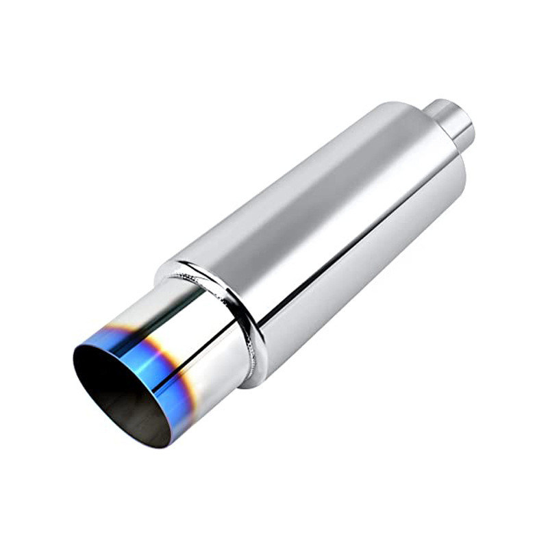 Non Burnt Stainless Steel Exhaust Muffler 2.5" Inlet 4" Outlet
